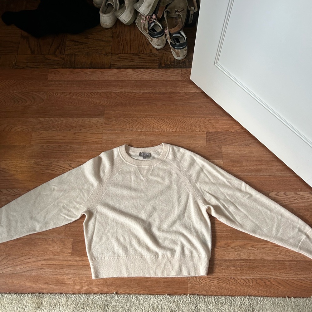 J. CREW Women’s Cashmere  Cream Sweater